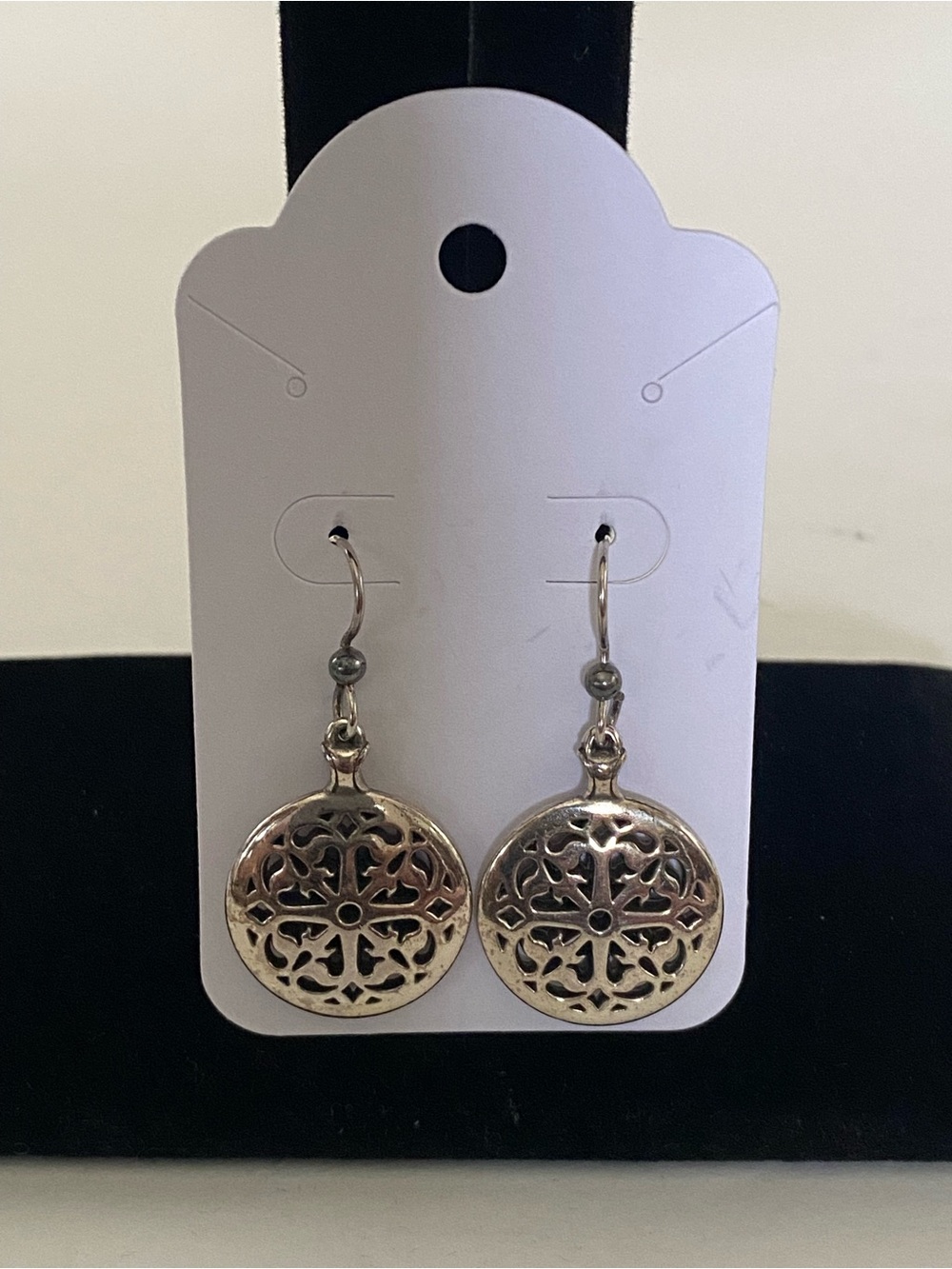 Brighton Ferrara JA-0070 French Wire Silver Plated Filigree Round Drop Earrings